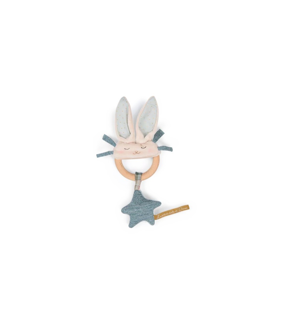 Zornaitoare cu inel de lemn Iepuras , Moulin Roty - Jucării bebeluși