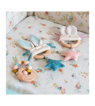 Zornaitoare cu inel de lemn Iepuras , Moulin Roty - Jucării bebeluși