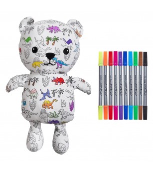 Jucărie Textilă colorează și spală - Ursulețul Artie din lumea Dinozaurilor - Jucarii de plus