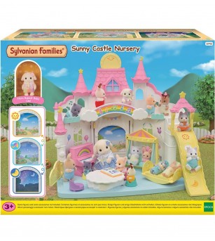 Sylvanian Families 5743 - Grădinița Sunny Castle și figurină iepuraș Flora - Figurine