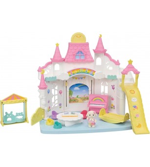 Sylvanian Families 5743 - Grădinița Sunny Castle și figurină iepuraș Flora - Figurine