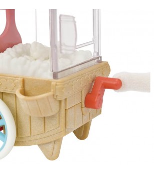 Sylvanian Families 5834 - Set Popcorn Delivery Trike și figurină șoricel Marshmallow - Figurine