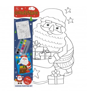 Set de pictură pe pânză WinsHolland - Moș Crăciun-model 1 - Decor de Crăciun