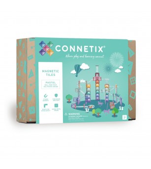 Set Connetix 106 piese magnetice de construcție, Pastel Ball Run Pack - Jucarii magnetice