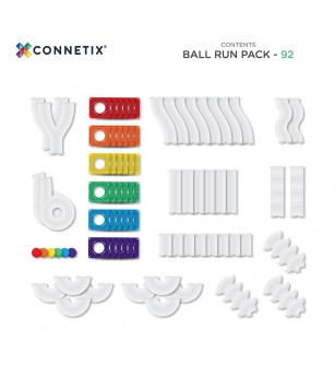 Set Connetix 92 piese magnetice de construcție, Rainbow Ball Run Pack - Jucarii magnetice