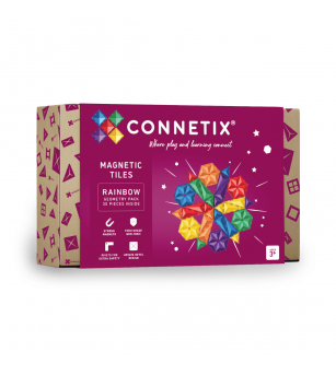 Set Connetix 30 piese magnetice de construcție, Rainbow Geometry - Jucarii magnetice