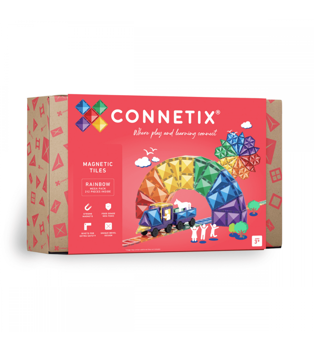 Set Connetix 212 piese magnetice de construcție, Rainbow Mega Pack - Jucarii magnetice