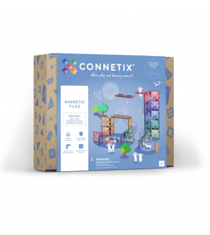 Set Connetix 80 piese magnetice de construcție, Pastel Ball Run Expansion Pack - Jucarii magnetice
