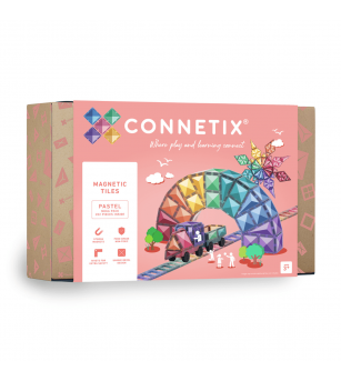 Set Connetix 202 piese magnetice de construcție, Pastel Mega Pack - Jucarii magnetice