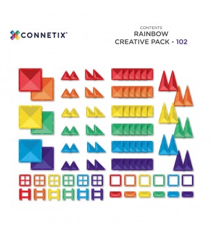 Set Connetix 102 piese magnetice de construcție, Rainbow - Jucarii magnetice