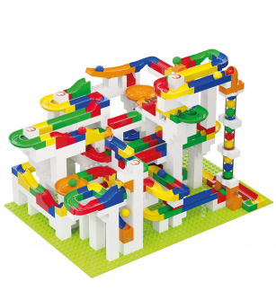 Jucarie Marble Run mega cutie de constructie Hubelino (585 piese) - CUTIE USOR DETERIORATA - Jocuri construcție