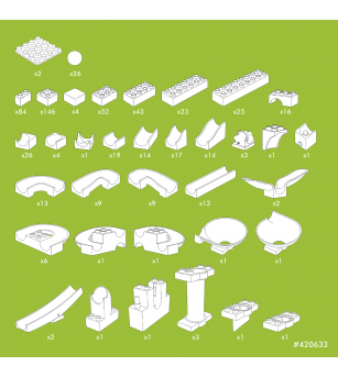 Jucarie Marble Run mega cutie de constructie Hubelino (585 piese) - CUTIE USOR DETERIORATA - Jocuri construcție