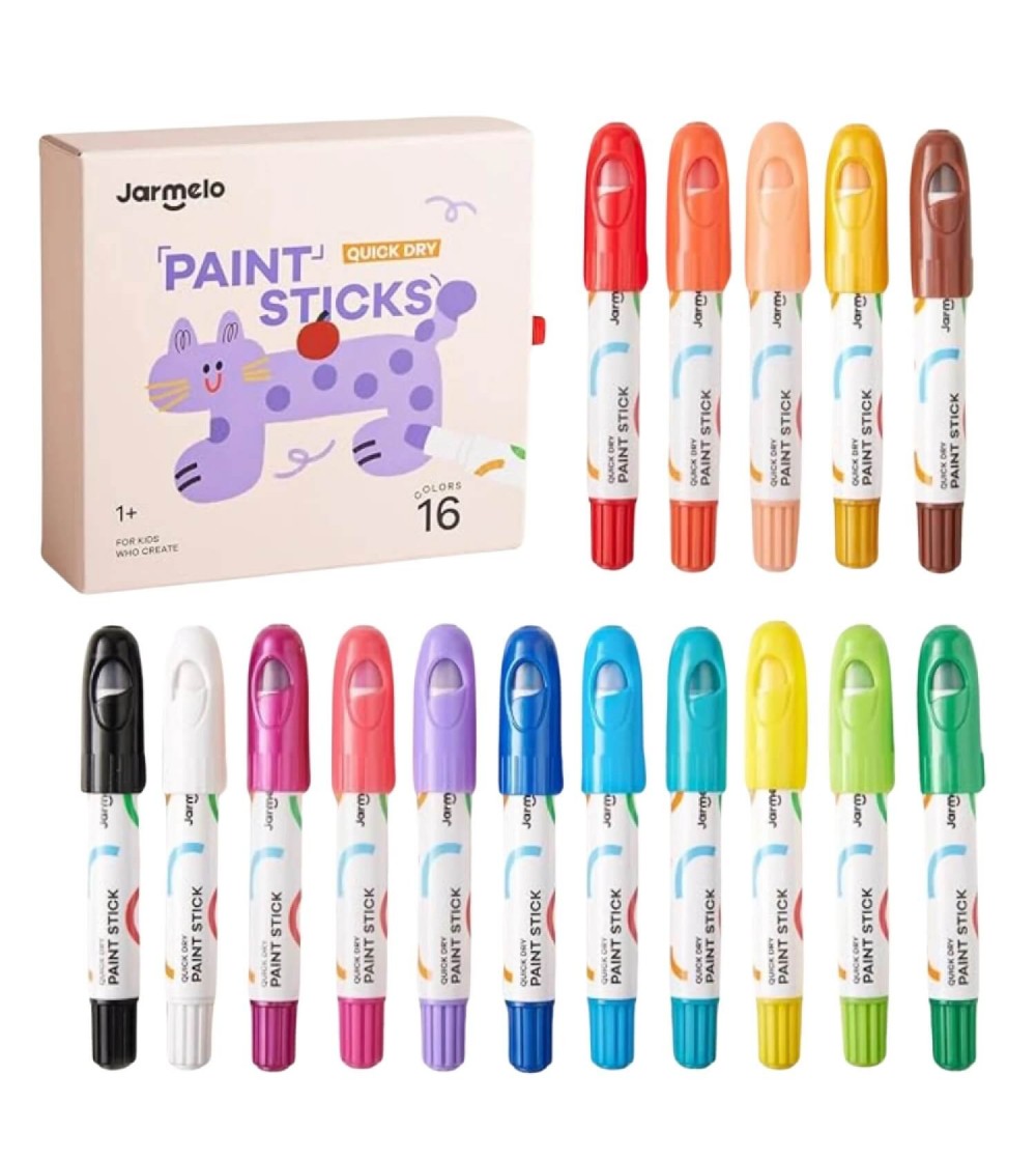 Set creioane tempera Jarmelo, lavabile, 16 culori - Acuarele, guase, acrilice