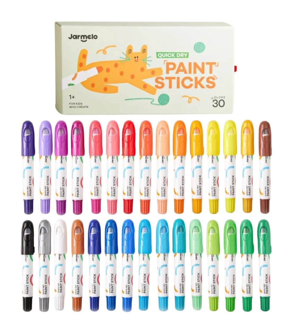 Set creioane tempera Jarmelo, lavabile, 30 culori - Acuarele, guase, acrilice