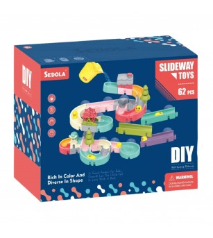 Jucărie de baie Sedola – Tobogan de apă, 62 piese - Jucării de baie