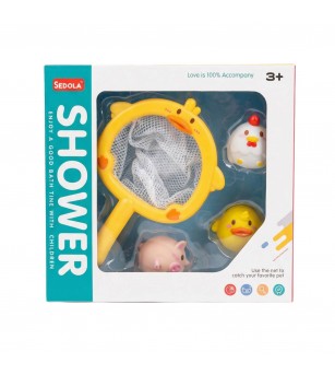 Set de baie Sedola – Plasă de pescuit și animale de fermă - Jucării de baie