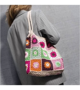 Kit de croșetat, geantă colorată - Lucru manual pentru adulți