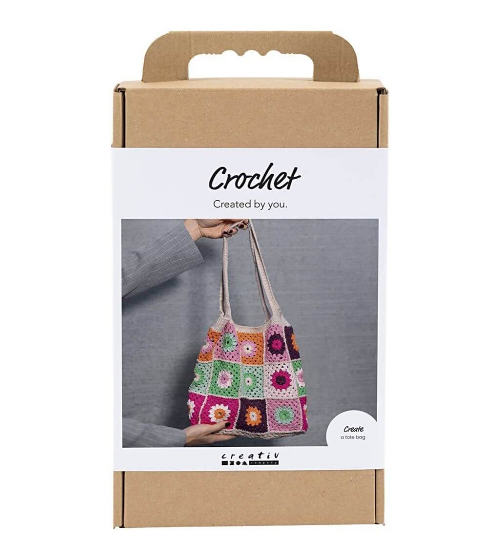 Kit de croșetat, geantă colorată - Lucru manual pentru adulți