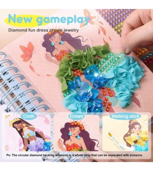 Cartea creativă Mirola Fashion - Prințese Magice - Seturi cu stickere și colaje