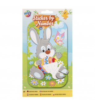 Kit creativ stickere pe numere pentru Paște - Iepuraș - Stickere copii și abțibilduri