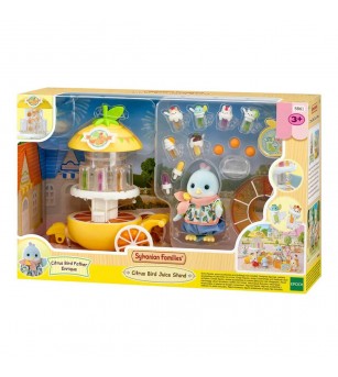 Set Sylvanian Families 5861 - figurină păsăre Citrus și stand de sucuri - Figurine