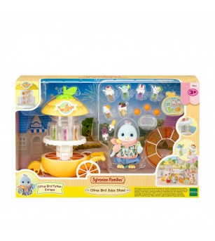Set Sylvanian Families 5861 - figurină păsăre Citrus și stand de sucuri - Figurine