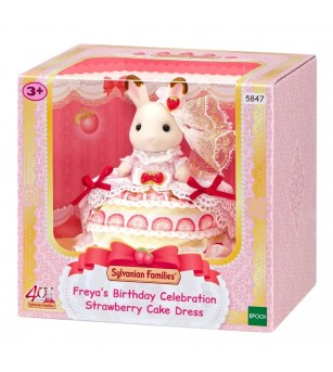 Figurina Sylvanian Families 5847 - rochia magică cu tort de căpșuni a Freyei - Figurine