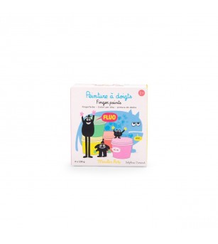 Acuarele 4 culori neon pentru pictat cu mana, Moulin Roty - Acuarele, guase, acrilice