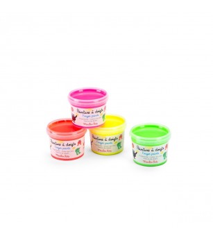 Acuarele 4 culori neon pentru pictat cu mana, Moulin Roty - Acuarele, guase, acrilice