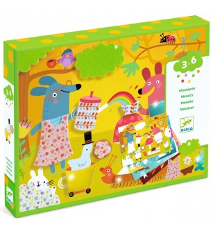 Atelier creativ Colaj cu spumă autoadeziva, Djeco - Seturi cu stickere și colaje