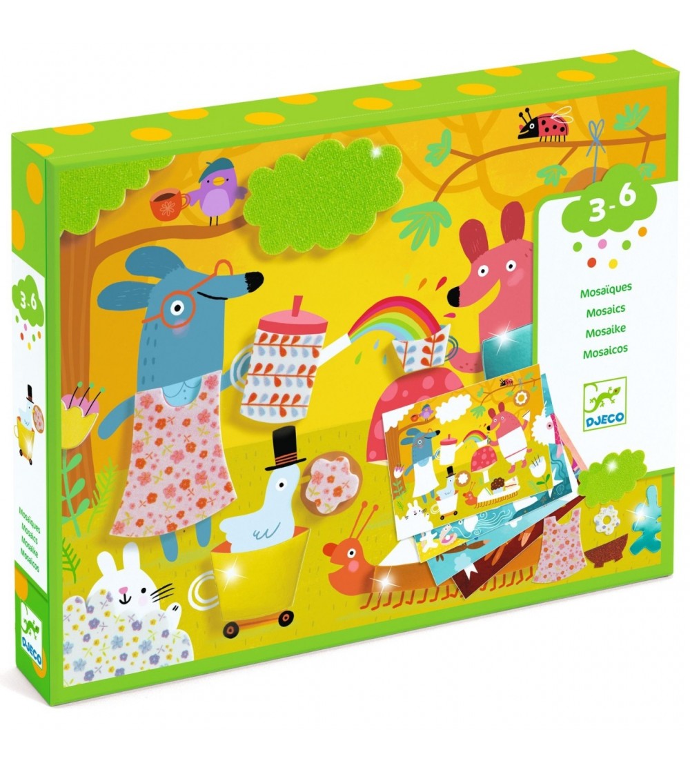 Atelier creativ Colaj cu spumă autoadeziva, Djeco - Seturi cu stickere și colaje