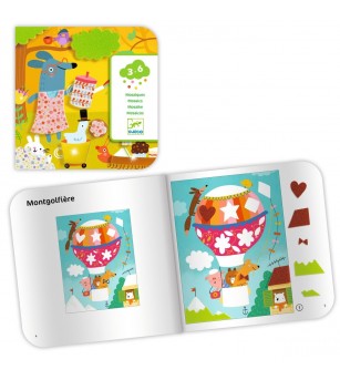 Atelier creativ Colaj cu spumă autoadeziva, Djeco - Seturi cu stickere și colaje