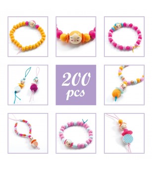 Atelier creativ Margele si figurine, Djeco - Seturi cu mărgele și brățări