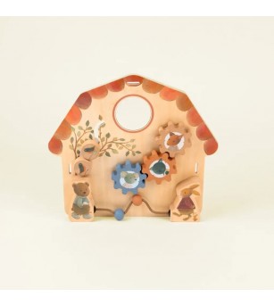 Casuta din lemn cu activitati, Egmont Toys - Jucării de lemn si Montessori