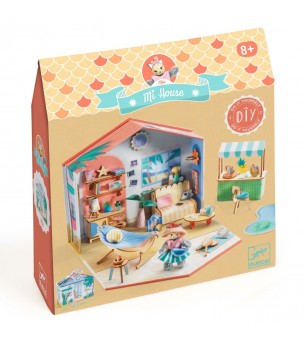 Casuta miniaturala de asamblat si colorat Mia, Djeco - Seturi creative DIY