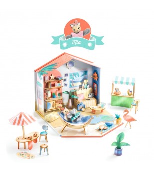 Casuta miniaturala de asamblat si colorat Mia, Djeco - Seturi creative DIY
