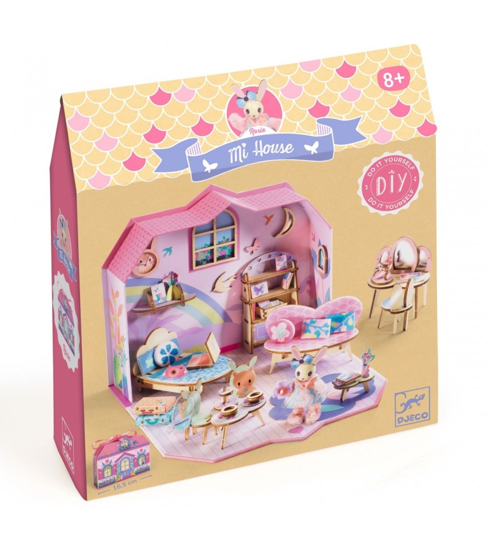 Casuta miniaturala de asamblat si colorat Rosie, Djeco - Seturi creative DIY