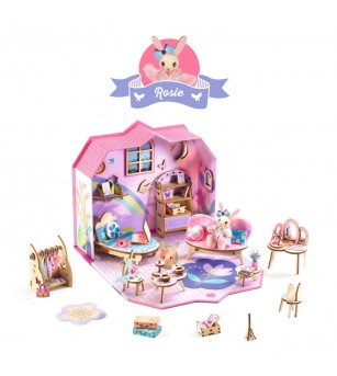 Casuta miniaturala de asamblat si colorat Rosie, Djeco - Seturi creative DIY