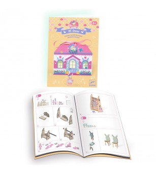 Casuta miniaturala de asamblat si colorat Rosie, Djeco - Seturi creative DIY