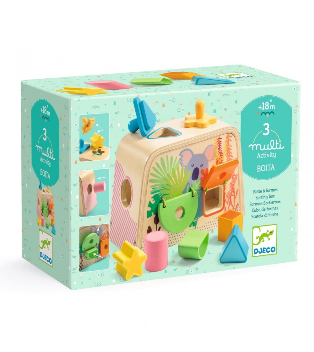 Cutie de sortat forme Multi Boita, Djeco - Jucării de lemn si Montessori