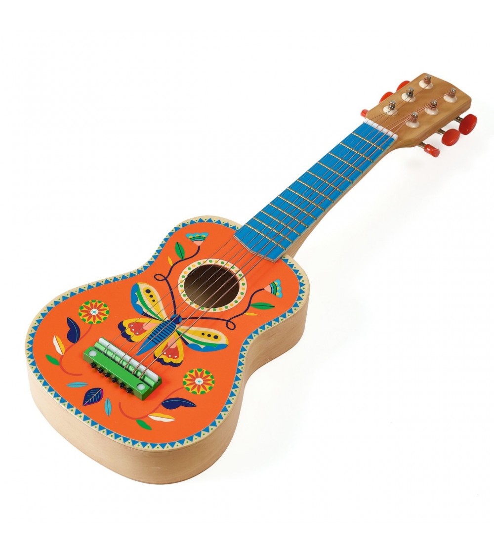 Instrument muzical Chitara din lemn cu 6 corzi, Djeco - Chitară copii
