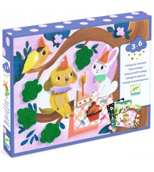 Joc creativ Colaj cu stickere din spuma, Djeco - Stickere copii și abțibilduri