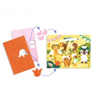 Joc creativ Colaj cu stickere din spuma, Djeco - Stickere copii și abțibilduri