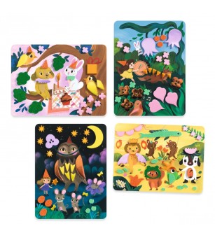 Joc creativ Colaj cu stickere din spuma, Djeco - Stickere copii și abțibilduri