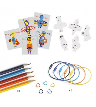 Joc creativ DIY Brelocuri eroi, Djeco - Seturi creative DIY
