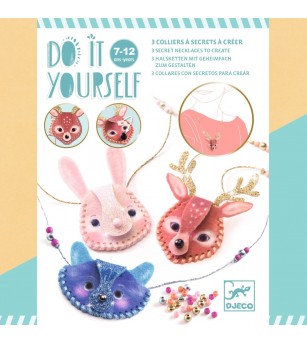 Joc creativ DIY Coliere secrete, Djeco - Seturi cu mărgele și brățări