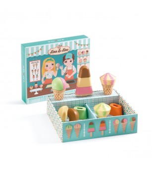Joc de rol din lemn Gelateria Lina & Lino, Djeco - Bucătărie copii