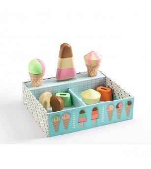 Joc de rol din lemn Gelateria Lina & Lino, Djeco - Bucătărie copii