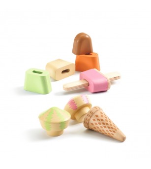 Joc de rol din lemn Gelateria Lina & Lino, Djeco - Bucătărie copii