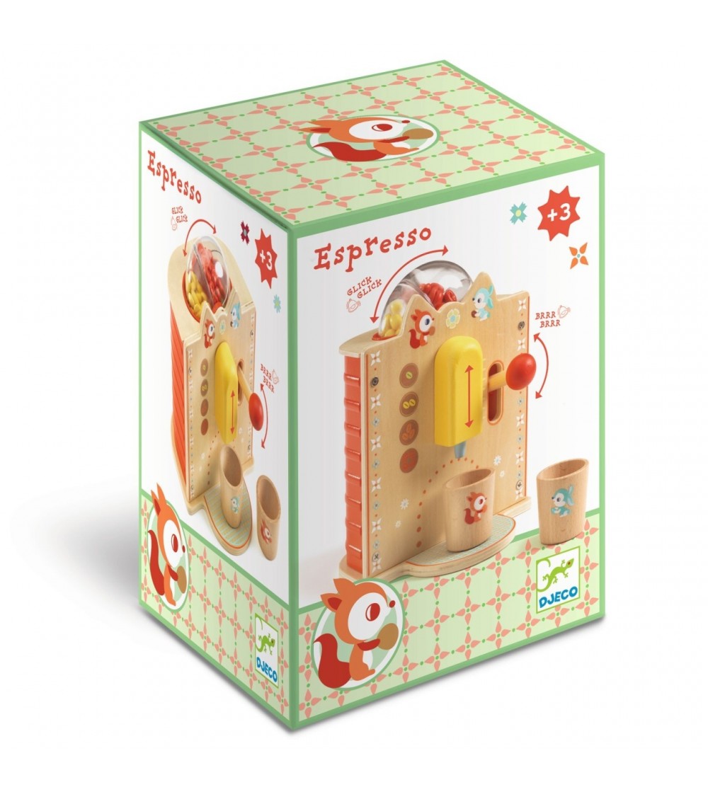 Joc de rol Espressor din lemn, Djeco - Bucătărie copii